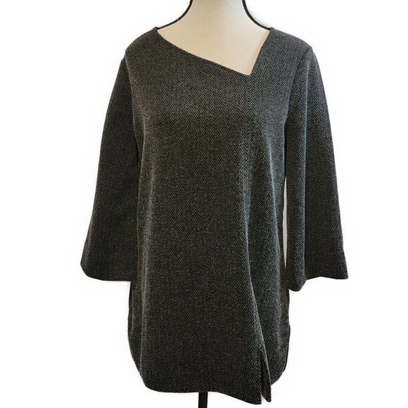 Chico's Textured Asymmetrical Tunic- size Med (1) - Picture 2 of 6